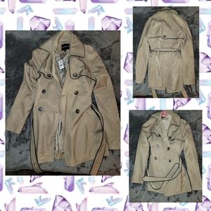 NWT EXPRESS Women's Tan Colored Mid-Length Trench Coat - X-Small